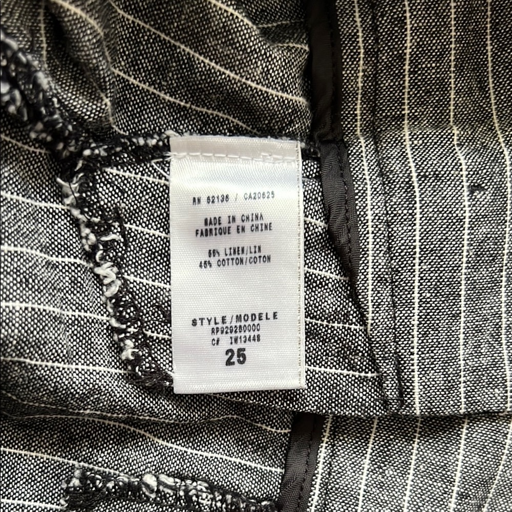 G by Guess Gray pinstriped shorts women’s size 25/0 linen and cotton blend - Picture 8 of 14